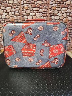 Vintage Faux Denim Bandana Child Suitcase